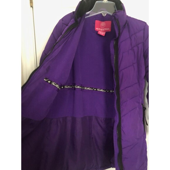 Weatherproof Puffer Coat Girls size 12 Purple w/Thumbhole Cuffs - No Hood - Picture 10 of 11